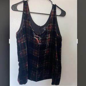 J Crew Velvet plaid tank top